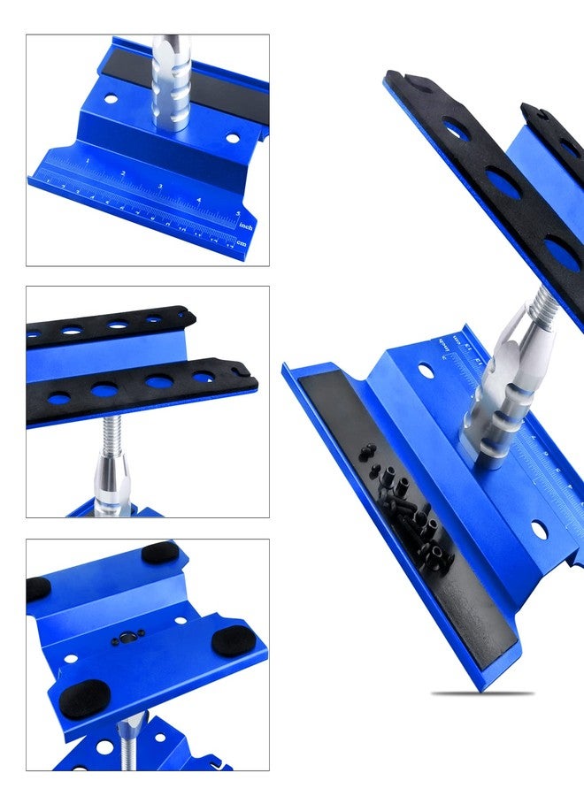 GoHobby RC Car Work Stand Aluminum Repair Workstation 360 Degree Rotation Lift Lower w/Screw Tray Tools for 1/10 1/12 1/16 Scale Traxxas TRX4 Axial Arrma Redcat Losi RC Crawler Monster Truck Buggy (Navy Blue) - Image 4